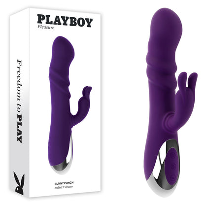 Playboy Pleasure BUNNY PUNCH - Purple 24.4 cm USB Rechargeable Twirling Rabbit Vibrator-PB-RS-5650-2