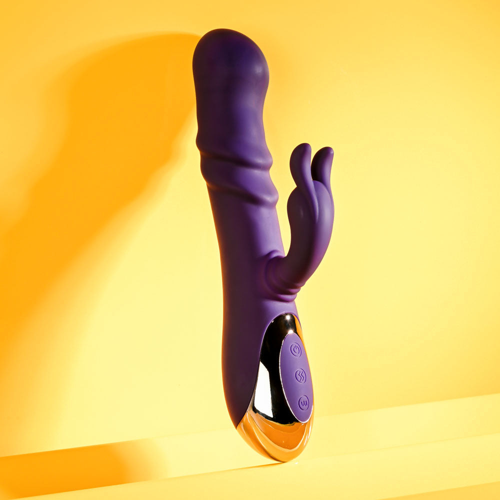 Playboy Pleasure BUNNY PUNCH - Purple 24.4 cm USB Rechargeable Twirling Rabbit Vibrator-PB-RS-5650-2