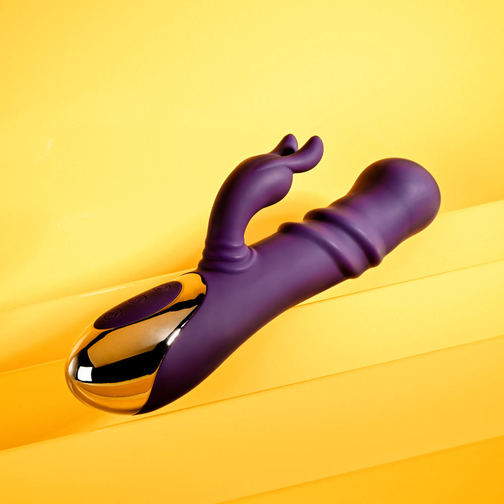 Playboy Pleasure BUNNY PUNCH - Purple 24.4 cm USB Rechargeable Twirling Rabbit Vibrator-PB-RS-5650-2