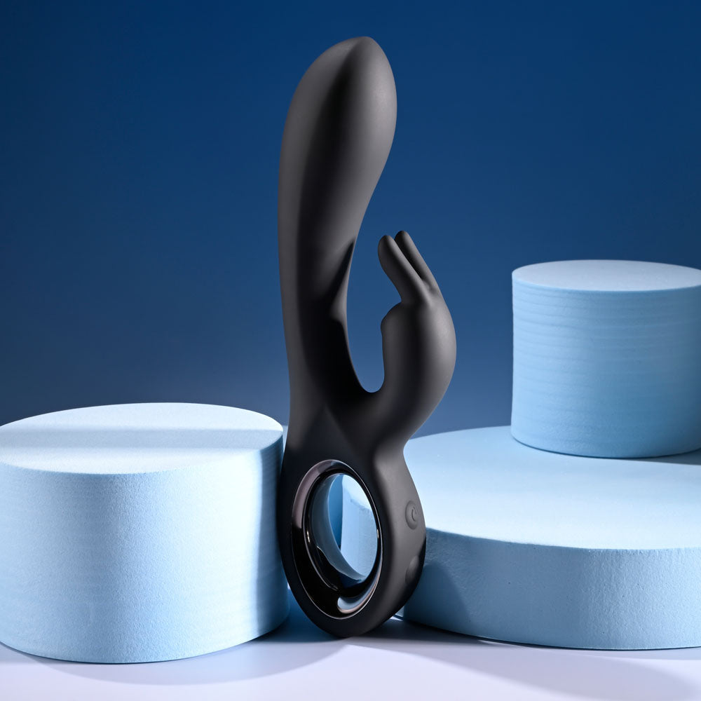 Playboy Pleasure LATE NIGHT BUNNY - Black 20 cm USB Rechargeable Rabbit Vibrator-PB-RS-6251-2