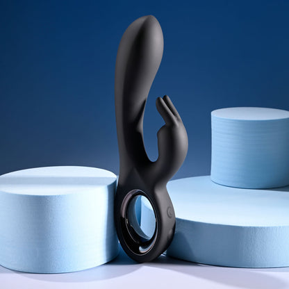 Playboy Pleasure LATE NIGHT BUNNY - Black 20 cm USB Rechargeable Rabbit Vibrator-PB-RS-6251-2