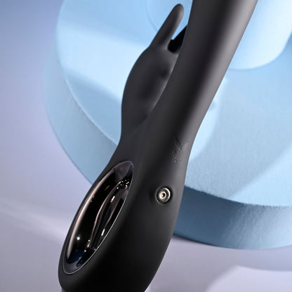 Playboy Pleasure LATE NIGHT BUNNY - Black 20 cm USB Rechargeable Rabbit Vibrator-PB-RS-6251-2