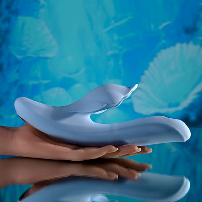 Playboy Pleasure IN BLOOM - Blue 23.5 cm USB Rechargeable Thrusting Tapping & Heating Dual Vibrator-PB-RS-6466-2