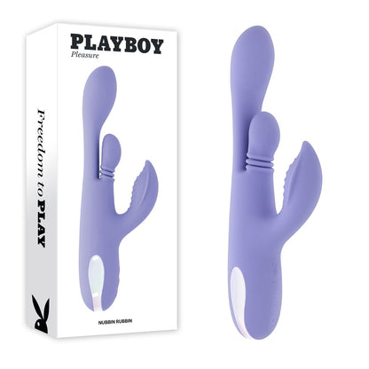 Playboy Pleasure NUBBIN RUBBIN - Purple 24.1 cm USB Rechargeable Thrusting Rabbit Vibrator-PB-RS-6695-2