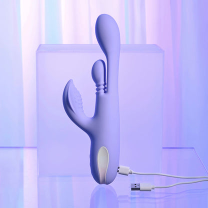 Playboy Pleasure NUBBIN RUBBIN - Purple 24.1 cm USB Rechargeable Thrusting Rabbit Vibrator-PB-RS-6695-2