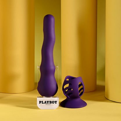 Playboy Pleasure WIGGLE IT - Purple 23.9 cm USB Rechargeable Wiggling Vibrator-PB-RS-6893-2