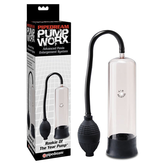 Pump Worx Rookie Of The Year Pump - Clear/Black Penis Pump-PD3253-23
