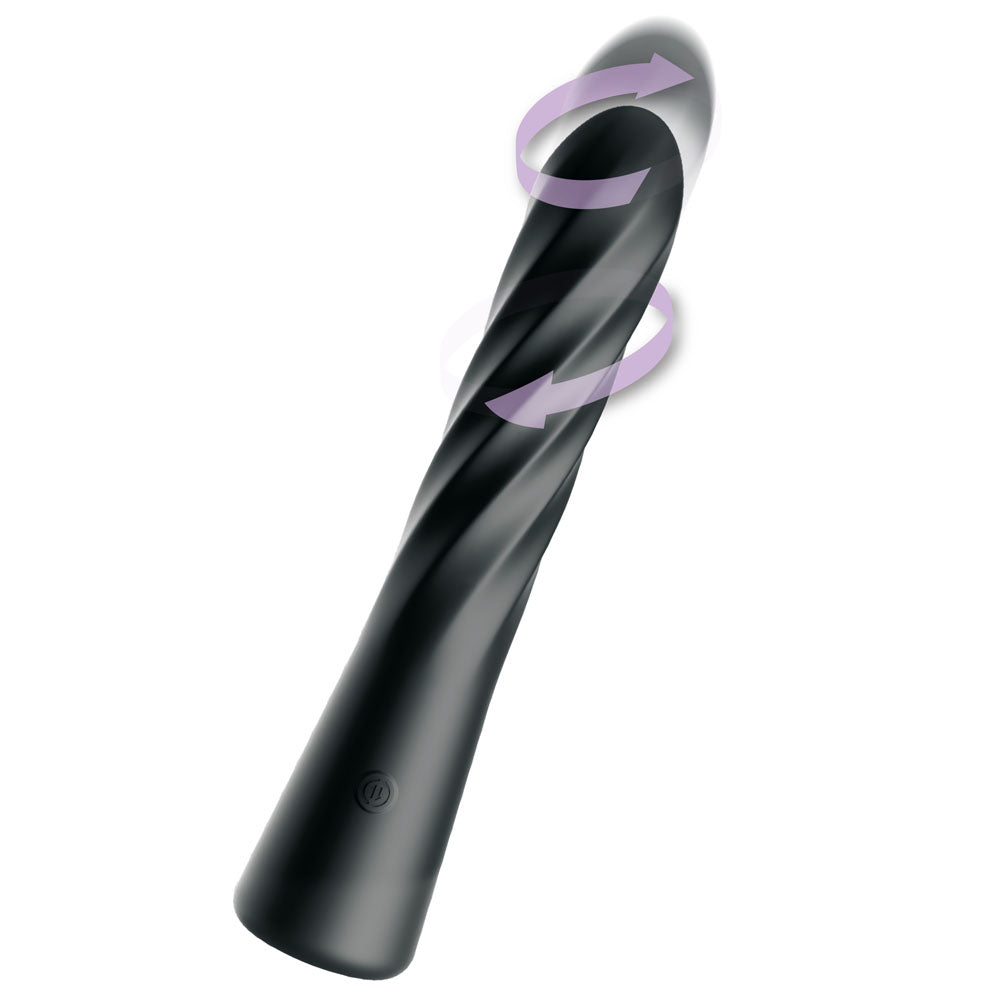 Anal Fantasy Elite Twist Ecstasy - Black - Black 24.1 cm USB Rechargeable Twisting & Thrusting Anal Vibrator - PD4800-23