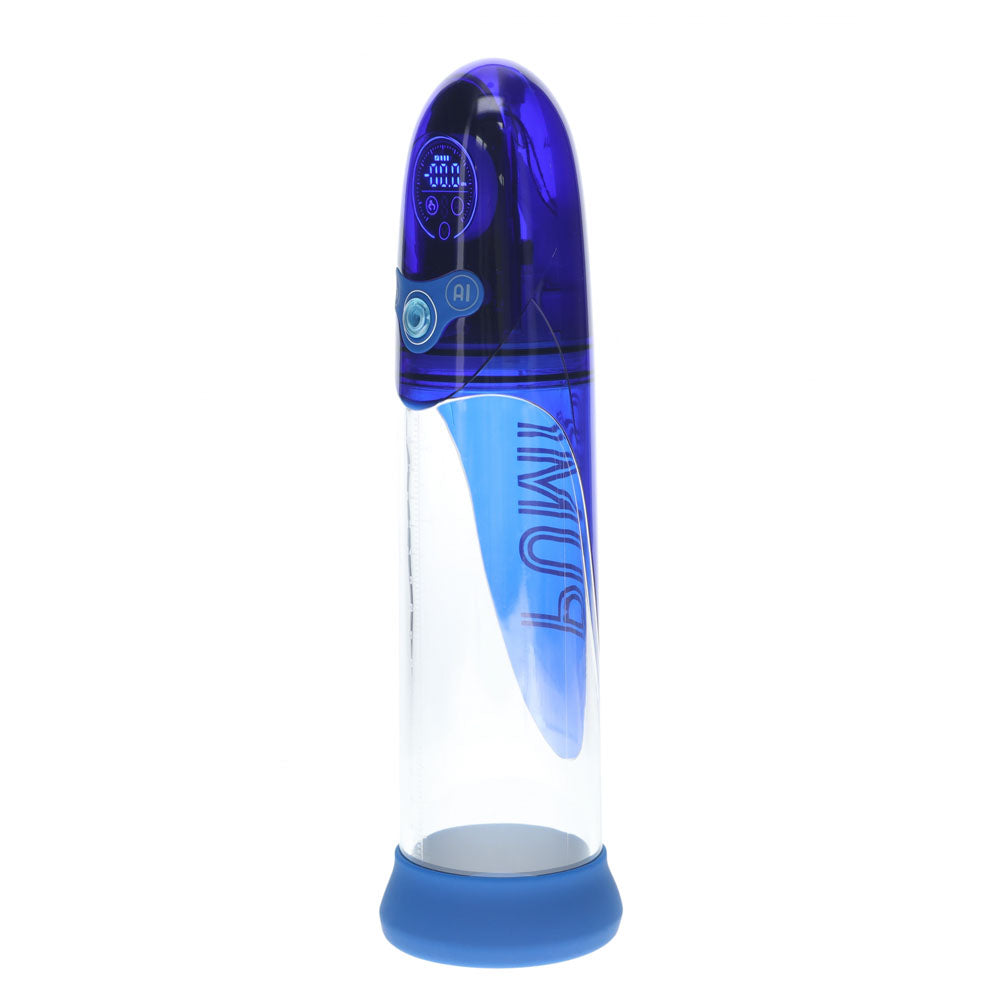 PUMPED Aqua-Pro Auto Pump - Blue - Blue/Clear USB Rechargeable AI-Enabled Submersible Auto Penis Pump-PMP053BLU