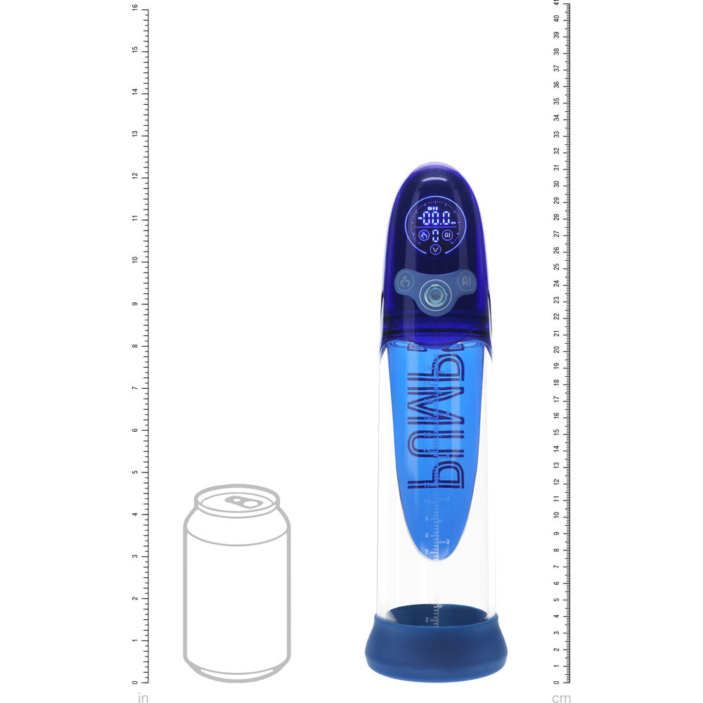PUMPED Aqua-Pro Auto Pump - Blue - Blue/Clear USB Rechargeable AI-Enabled Submersible Auto Penis Pump-PMP053BLU