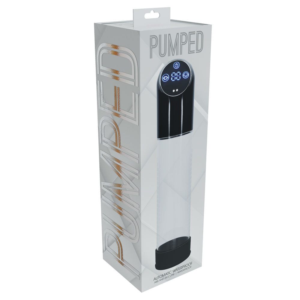 PUMPED Automatic Waterproof Pump - Black - Black/Clear USB Rechargeable Automatic Penis Pump-PMP056BLK
