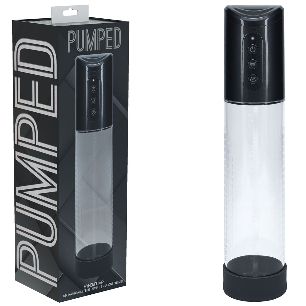 PUMPED Hyperpump Automatic Pump - Gunmetal - Gunmetal Grey USB Rechargeable Auto Penis Pump-PMP057GUN