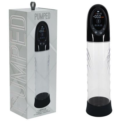 PUMPED CyberPulse Automatic Penis Pump - Black - Black/Clear USB Rechargeable Auto Penis Pump-PMP060BLK