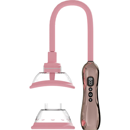PUMPED Vulva & Breast Pump with Tongue Stimulator - Rose Gold - Rose Gold USB Rechargeable Ladies Pump Set - PMP070ROS