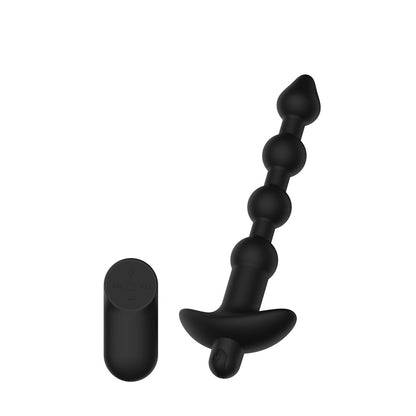 Passion Play Vibrating Anal Beads with Remote - Black USB Rechargeable Vibrating Anal Beads with Wireless Remote - PP0022