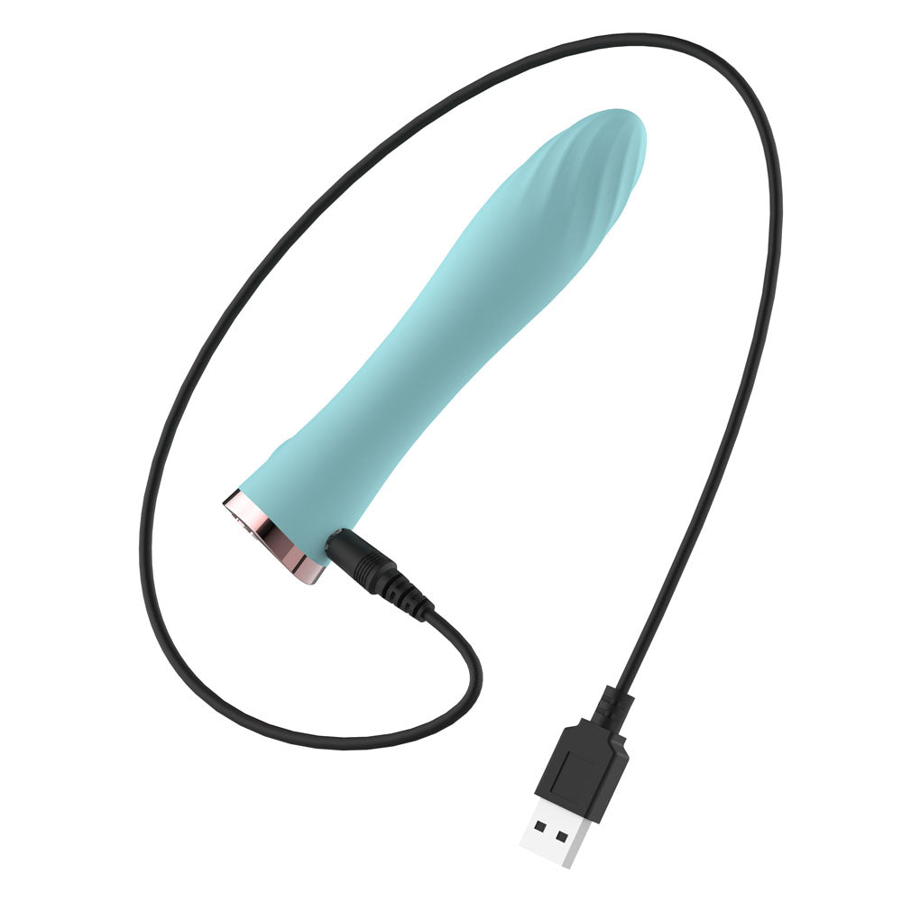 Passion Play Ultra Power Silicone Vibrating Bullet - Blue - Blue 12.9 cm USB Rechargeable Vibrating Bullet - PP0102-1
