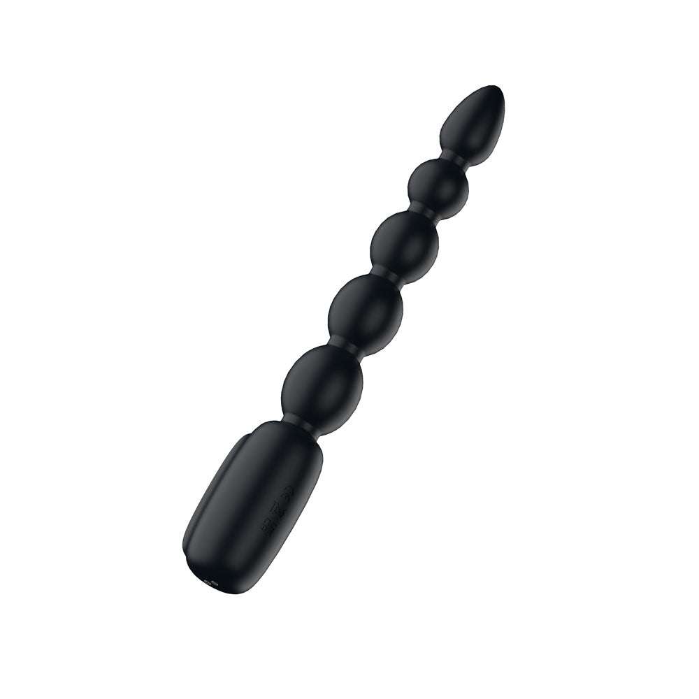 Passion Play Vibrating Anal Beads with LED Screen - Black 23 cm USB Rechargeable Vibrating Anal Beads - PP0175