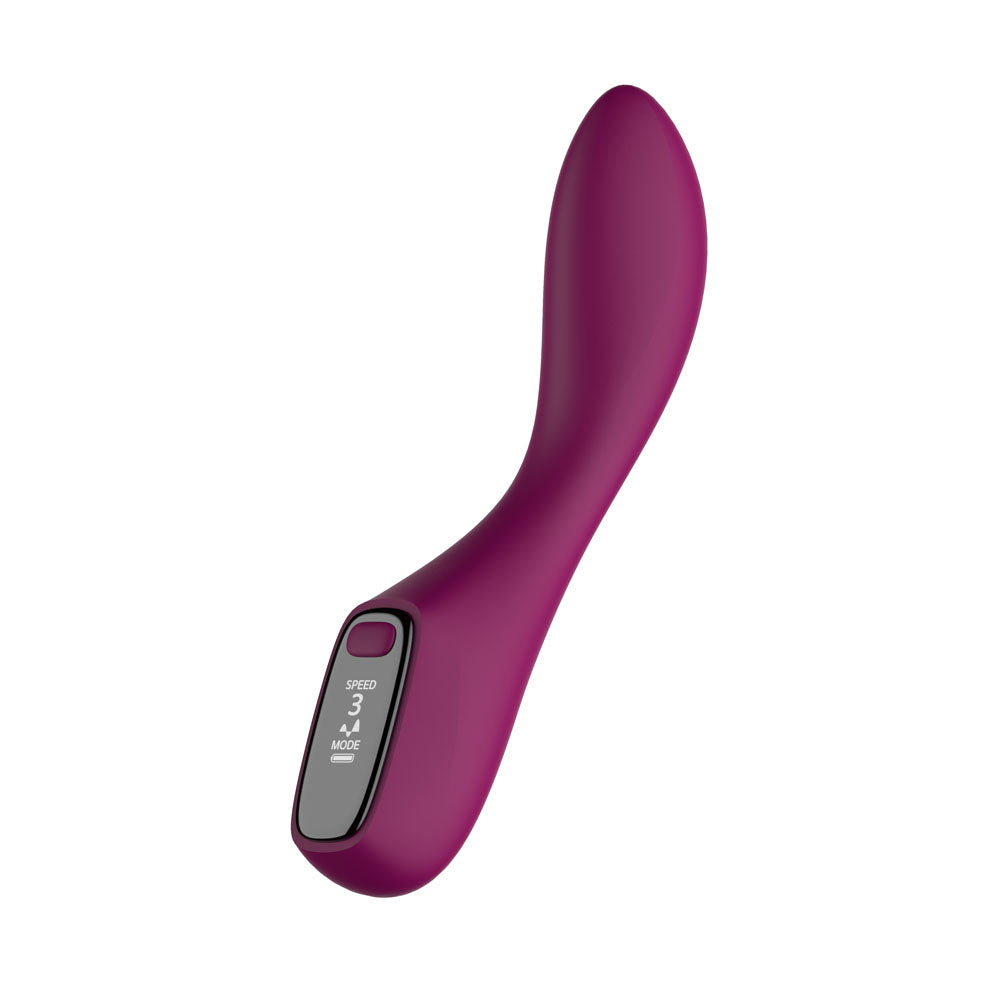 Passion Play G-Spot Vibrator with LED Screen - Purple 19.2 cm USB Rechargeable G-Spot Vibrator - PP0180
