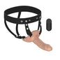 Passion Play Vibrating Realistic Hollow Strap-On - Flesh - Flesh 15.5 cm USB Rechargeable Vibrating Hollow Strap-On with Wireless Remote - PP0215