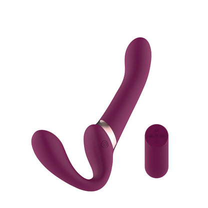 Passion Play Strapless Dildo with Remote Controller - Purple 25 cm USB Rechargeable Strapless Strap-On with Wireless Remote - PP0219