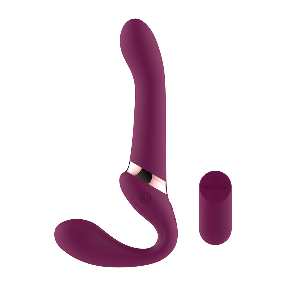 Passion Play Strapless Dildo with Remote Controller - Purple 25 cm USB Rechargeable Strapless Strap-On with Wireless Remote - PP0219