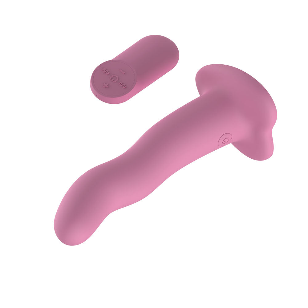 Passion Play Vibrating Dildo - Pink - Pink 18.2 cm USB Rechargeable Vibrating Dildo with Wireless Remote - PP0235