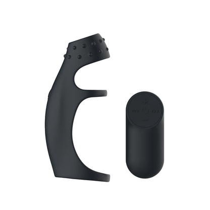 Passion Play Vibrating Cockring Sleeve - Black USB Rechargeable Vibrating Penis Sleeve with Wireless Remote - PP0260
