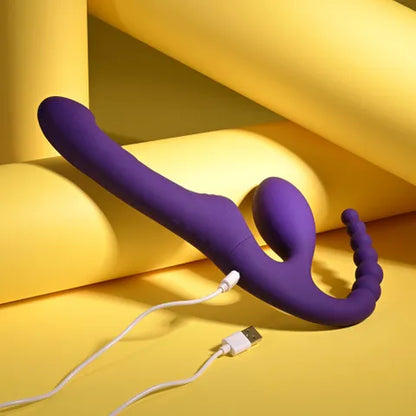 Playboy Pleasure HUG IT OUT - Purple 29 cm USB Rechargeable Strapless Strap-On