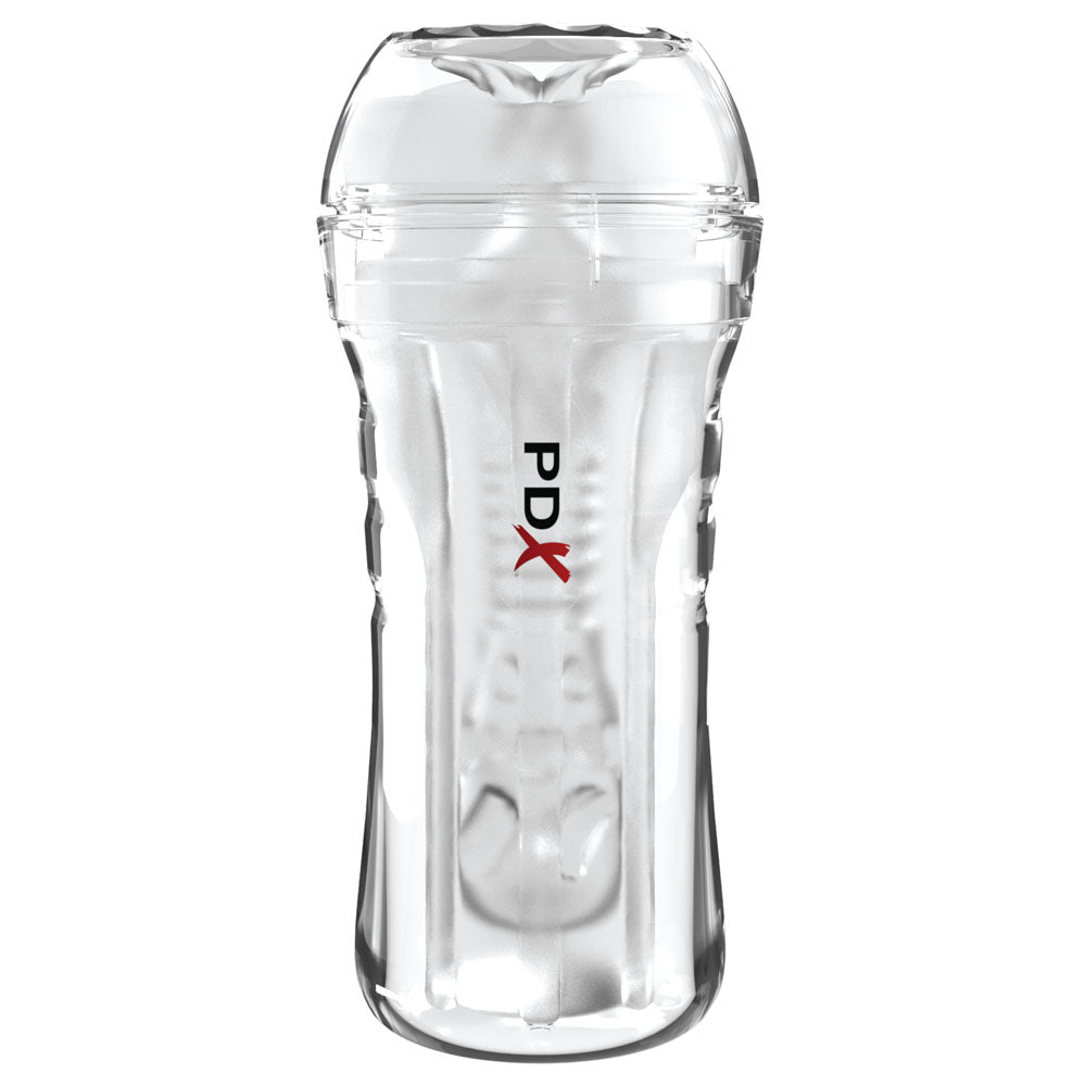 PDX Extreme Wet Pussies - Super Luscious Lips - Clear - Clear Self Lubricating Vagina Stroker - RD440-20