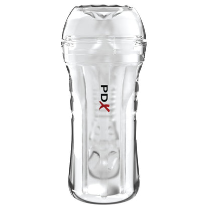 PDX Extreme Wet Pussies - Super Luscious Lips - Clear - Clear Self Lubricating Vagina Stroker - RD440-20