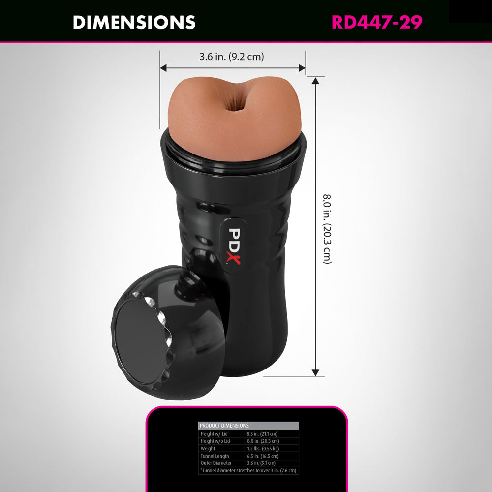 PDX Wet Bussies Super Bangin Butt - Brown - Brown Anal Stroker-RD447-29