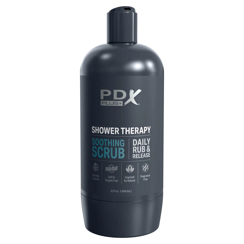 PDX Plus Shower Therapy - Soothing Scrub - Discreet Vagina Stroker with Suction B