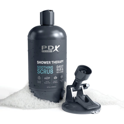 PDX Plus Shower Therapy - Soothing Scrub - Discreet Vagina Stroker with Suction B