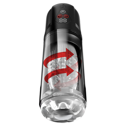PDX Elite Mega-Bator Pro - Clear USB Rechargeable Vibrating & Spinning Auto Stroker - RD636