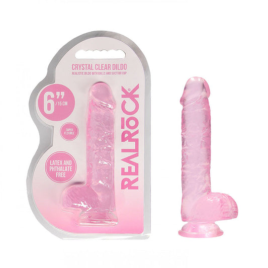 REALROCK 6 Realistic Dildo with Balls - Pink 15.2 cm