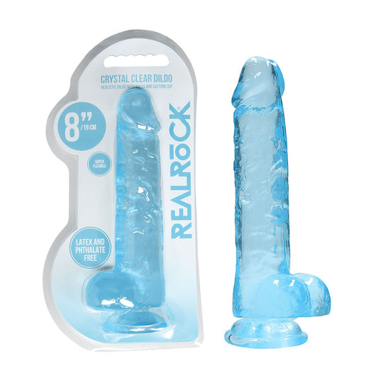REALROCK 8 Realistic Dildo With Balls - Blue 20.3 cm Dong