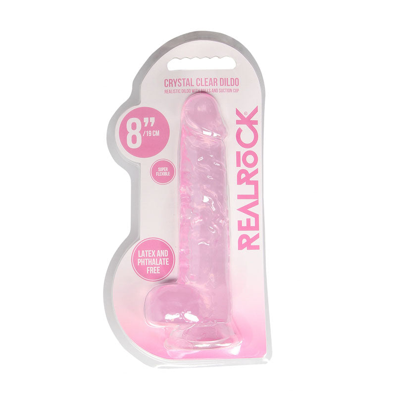 REALROCK 8 Realistic Dildo With Balls - Pink 20.3 cm Dong-REA092PNK