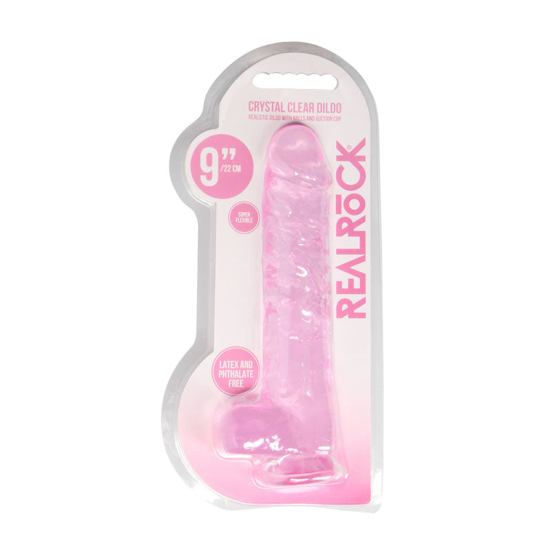 RealRock 9 Realistic Dildo With Balls - Pink 22.9 cm Dong - REA093PNK