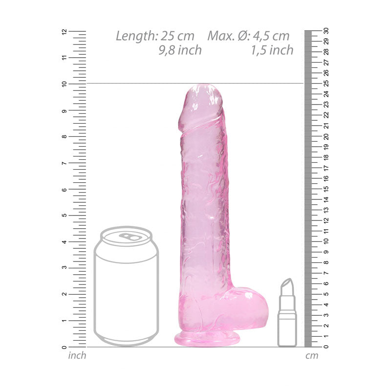 RealRock 9 Realistic Dildo With Balls - Pink 22.9 cm Dong - REA093PNK