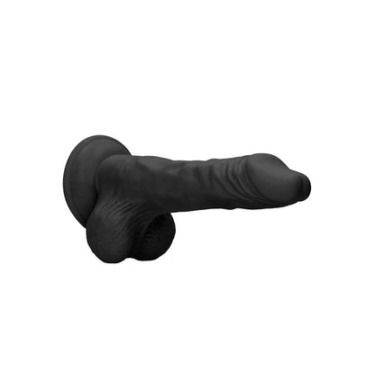 REALROCK 10 Realistic Dong with Balls - Black - Black 25.4 cm Dong - REA097BLK