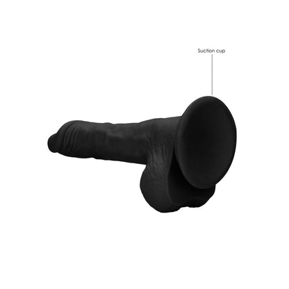 REALROCK 10 Realistic Dong with Balls - Black - Black 25.4 cm Dong - REA097BLK