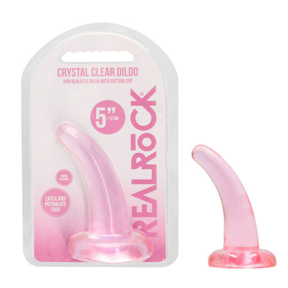 REALROCK Non Realistic Dildo With Suction Cup - 11.5 cm - Pink 11.5 cm Curved Pegging Dong - REA109PNK