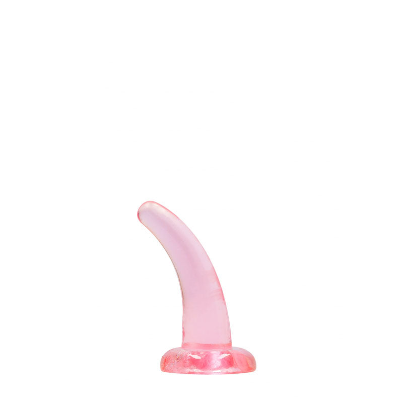 REALROCK Non Realistic Dildo With Suction Cup - 11.5 cm - Pink 11.5 cm Curved Pegging Dong - REA109PNK