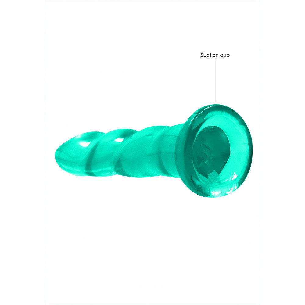 REALROCK Dildo With Suction - 17 cm - Turquoise - Turquoise 17 cm Dildo - REA110TUR