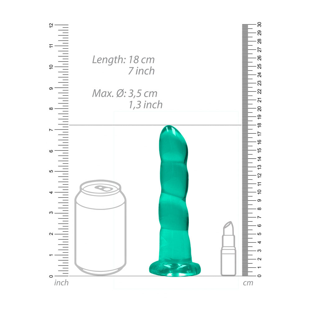 REALROCK Dildo With Suction - 17 cm - Turquoise - Turquoise 17 cm Dildo - REA110TUR