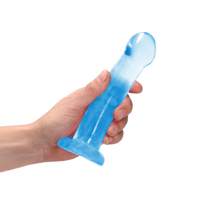 REALROCK Non Realistic Dildo With Suction Cup - 17 cm - Blue - Blue 17 cm Dong - REA111BLU