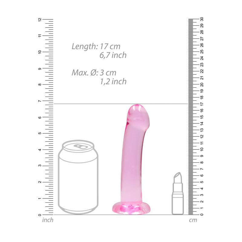 REALROCK Non Realistic Dildo With Suction Cup - 17 cm - Pink 17 cm Dong - REA111PNK