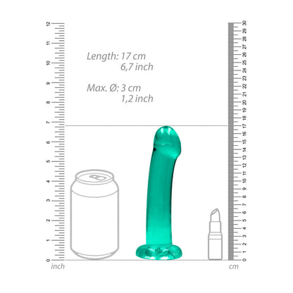 REALROCK Non Realistic Dildo With Suction Cup - 17 cm - Turquoise - Turquoise 17 cm Dong - REA111TUR