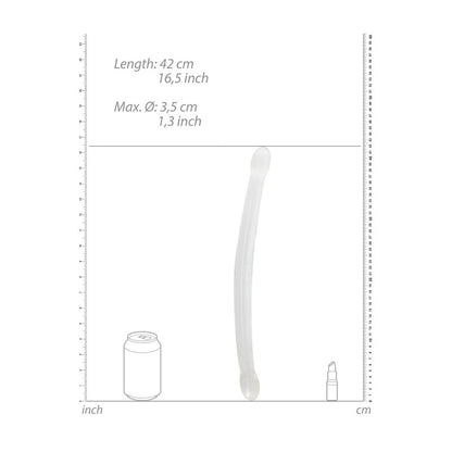 REALROCK Non Realistic Double Dong 17 - Clear 43 cm Double Dong - REA112TRA