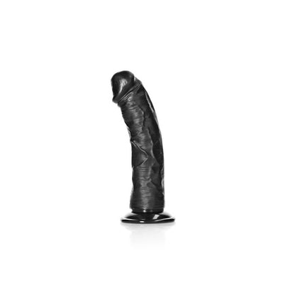 REALROCK Realistic Curved Dildo with Suction Cup - 15.5 cm - Black